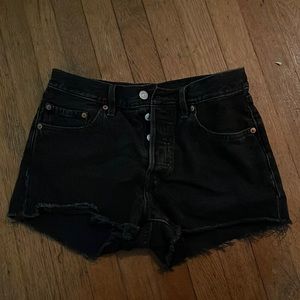 Black Levi 501 denim shorts